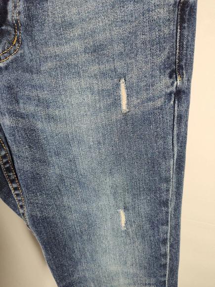 True Craft Flex Boy's Size 10 Med Wash Straight Stretch Distressed Denim Jeans - Picture 5 of 11